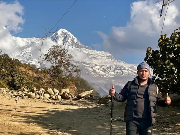 Annapurna south mountain view near by Ghandruk Nepal