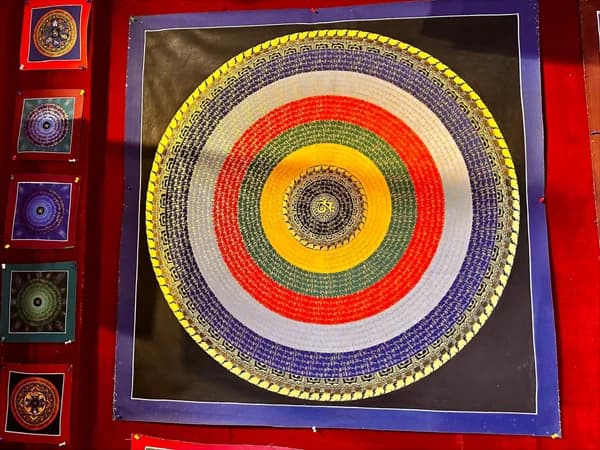 hand painted tibetan thangka mandala in Kathmandu
