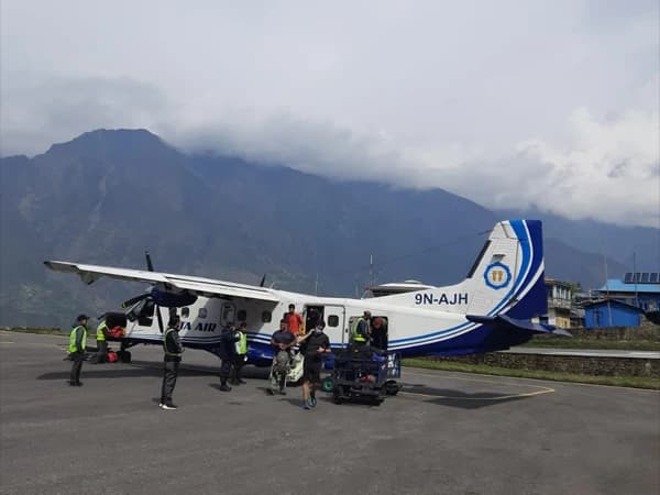 Lukla airport landing by Sita airlines