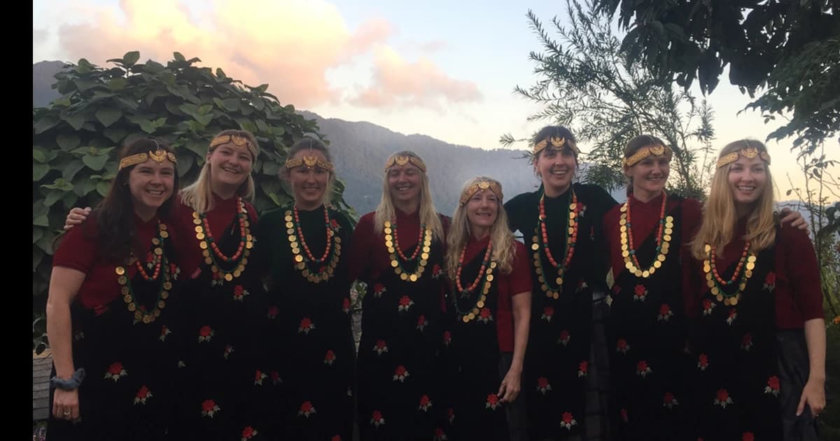 cultural nepalese gurung dress ghandruk nepal