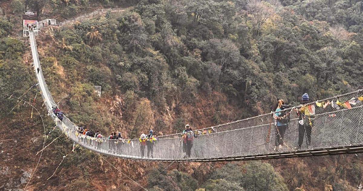 Jhinu Danda metal suspension bridge