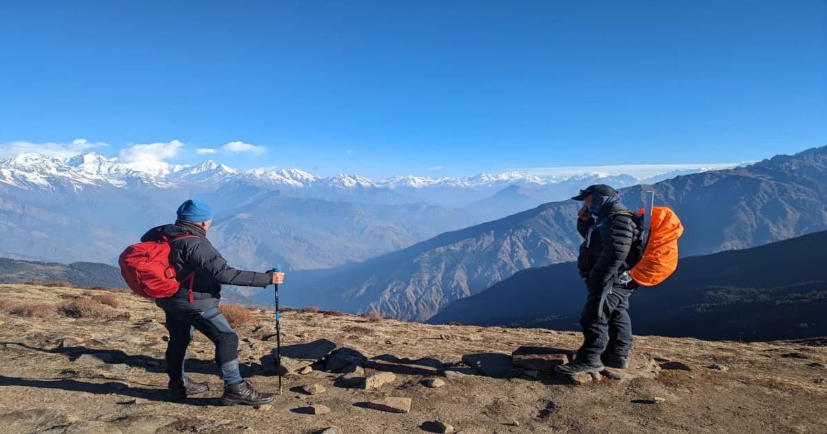 mountain himalaya view in the gosaikunda lake trek