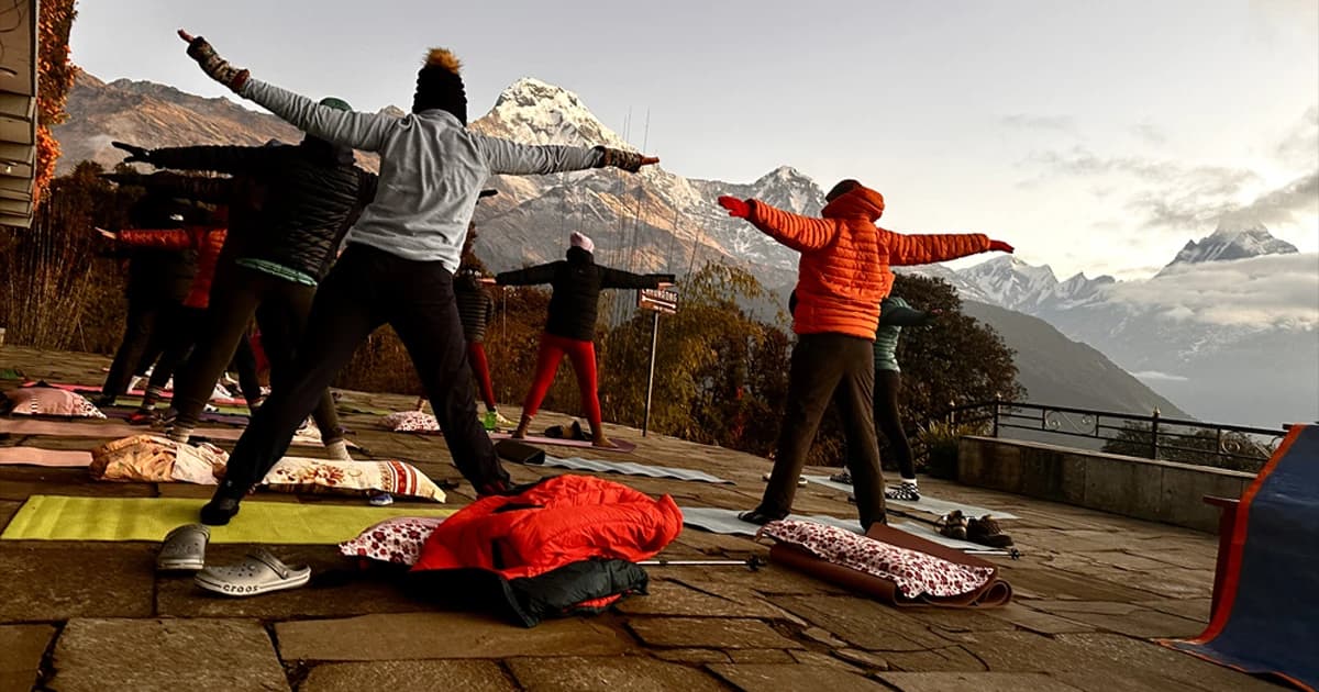 annapurna yoga trek at the tadapani nepal