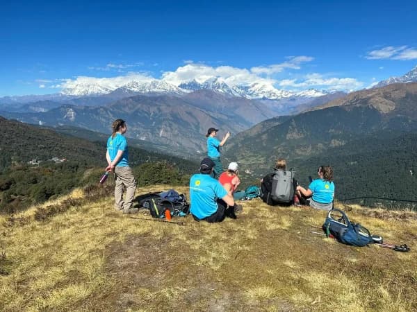 Annapurna Himalayas View Include Mt Dhaulagiri From Thapla Danda Route To Tadapani From Ghorepani