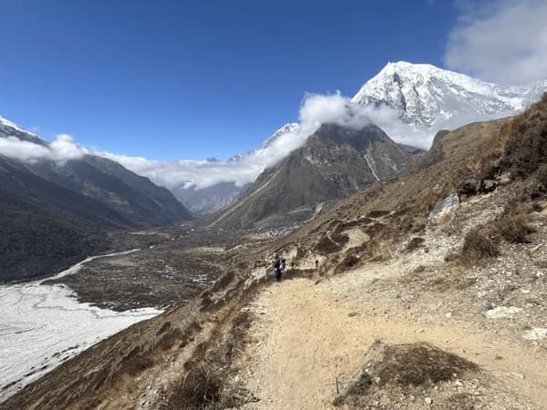 Mountain View Way Downhill From Tserko Ri Kyanjin Gompa