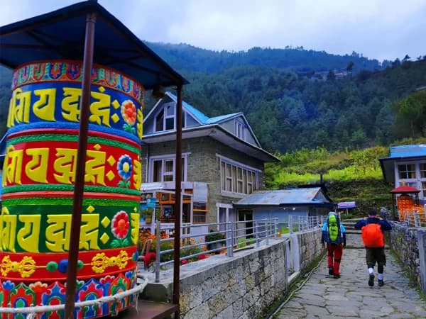 Tibetian Prayer Wheel In Phakding Route To Everest View